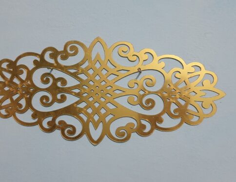 Golden Ornamental Arabesque Wall Accent